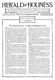 Title Page of Herald of Holiness - September 7, 1921