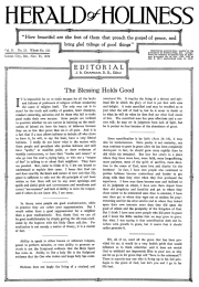 Front page of Herald of Holiness - November 15, 1922