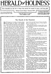 Front page of Herald of Holiness - September 5, 1923