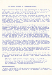 The Church College in a Changing World