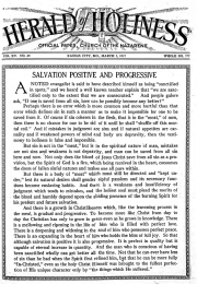 Front page of Herald of Holiness - March 2, 1927