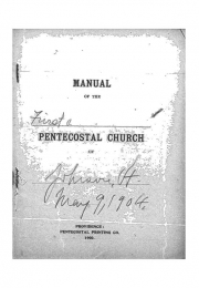 Manual of the First Pentecostal Church of Johnson, Vt. May 9, 1904