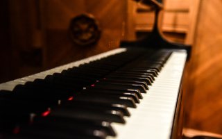 A close-up of piano keys