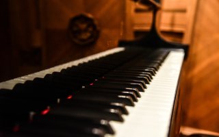 A close-up of piano keys 