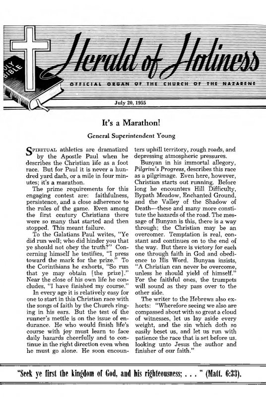 Title Page of Herald of Holiness - July 20, 1955.
