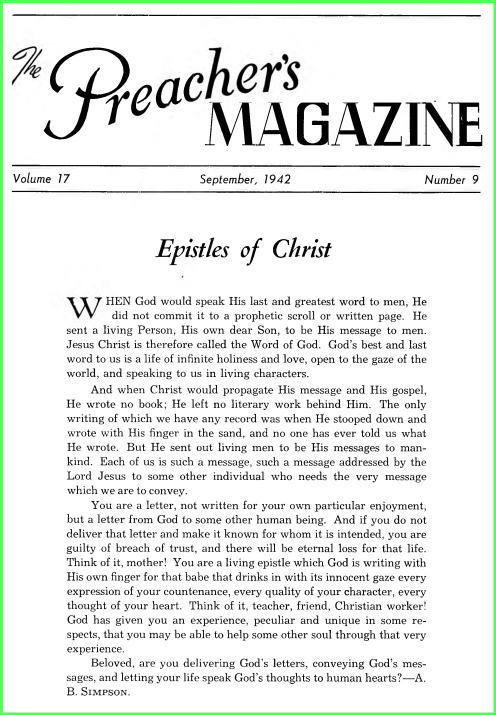 The cover of "The Preacher's Magazine"