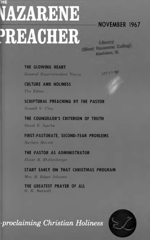 Title Page of Nazarene Preacher