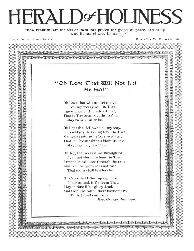 Title Page of Herald of Holiness - October 11, 1916