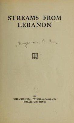 Image of title page Streams from Lebanon