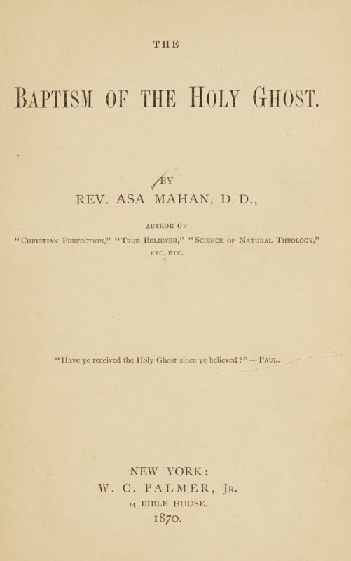 Title Page Image - The Baptism of the Holy Ghost