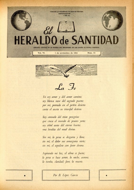 Portada: La fe, B. López García
