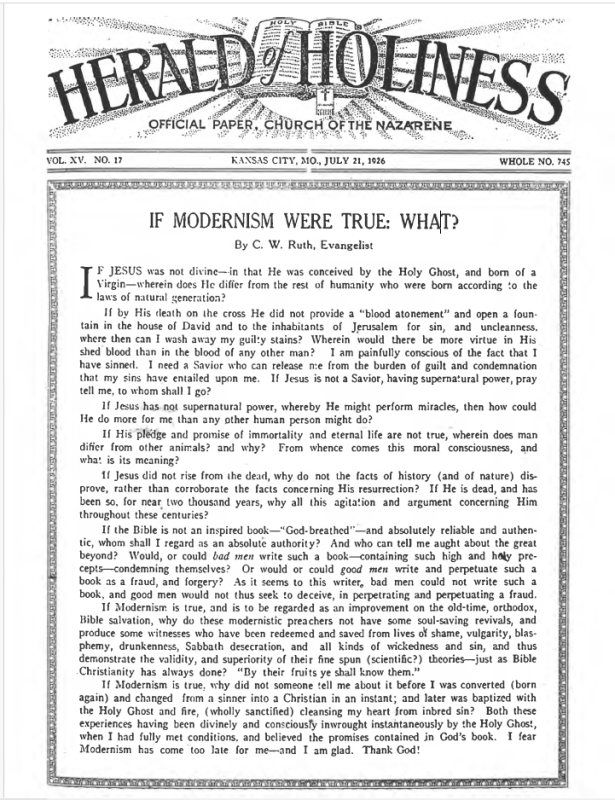 Front page of Herald of Holiness - July 21, 1926