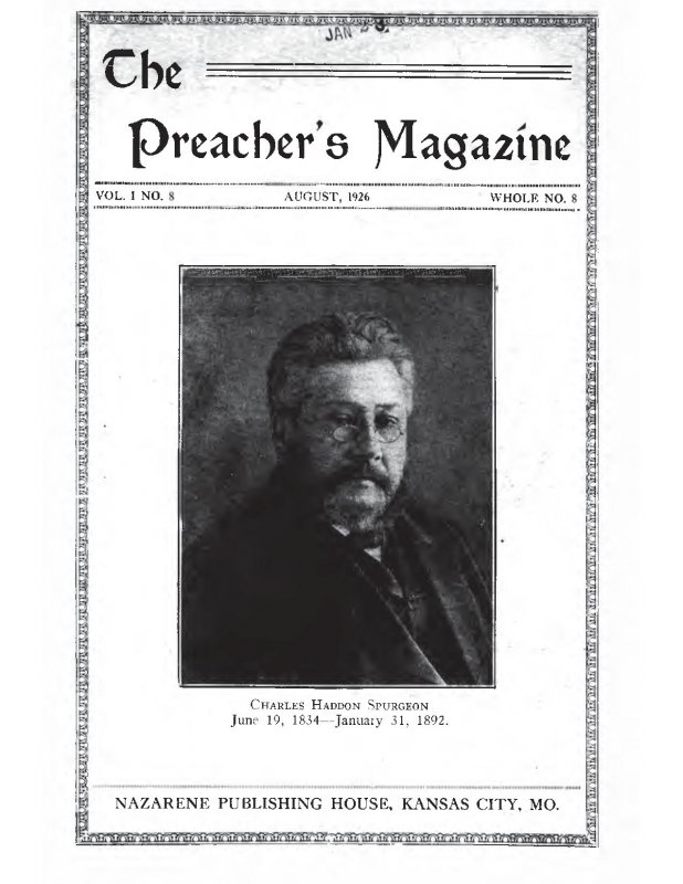 Preacher's Magazine, Volume 1 Number 8, August 1926